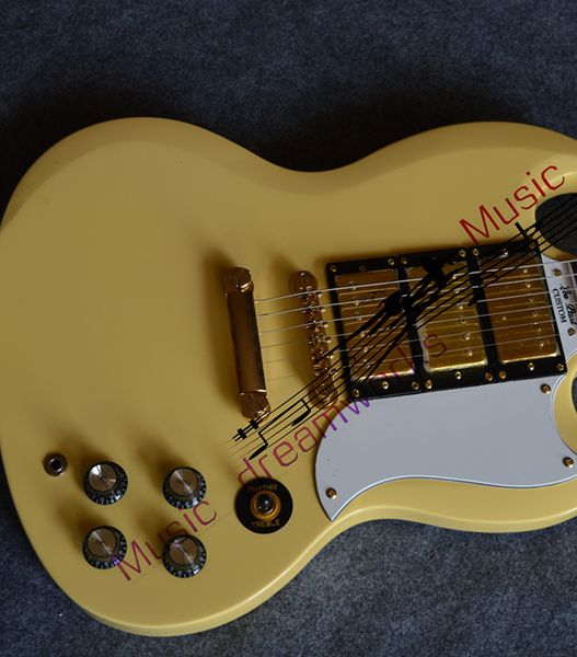 

custom limited trans qulited mape sg double cutaway electric guitar 3 pickups