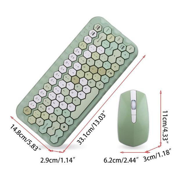 

seenda2.4g wireless keyboard mouse set pink girl color wireless keyboard comb