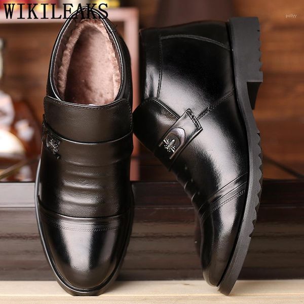 

boots men genuine leather ankle winter shoes black snow zapatos de hombre vestir formal heren schoenen1