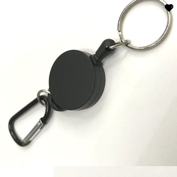 

retractable keyring extendable metal wire 60cm keychain clip pull key ring anti lost id card holder key chain 15 n2