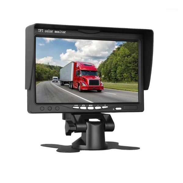 

7 inch 4-split screen monitor for car truck reversing system 4-channel rca input on-dash stand for transporter/bus/trailer/truck1