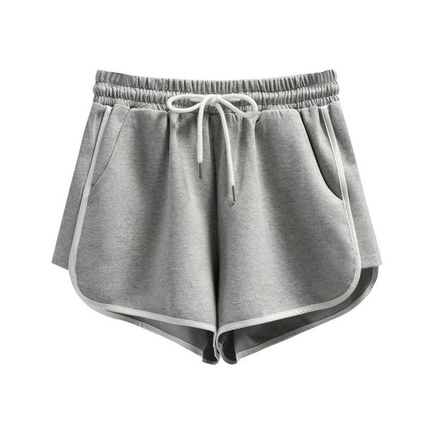 

female yoga sport shorts women elastic waist short pants women running loose solid quick dry cotton yoga short femme feminino, White;red