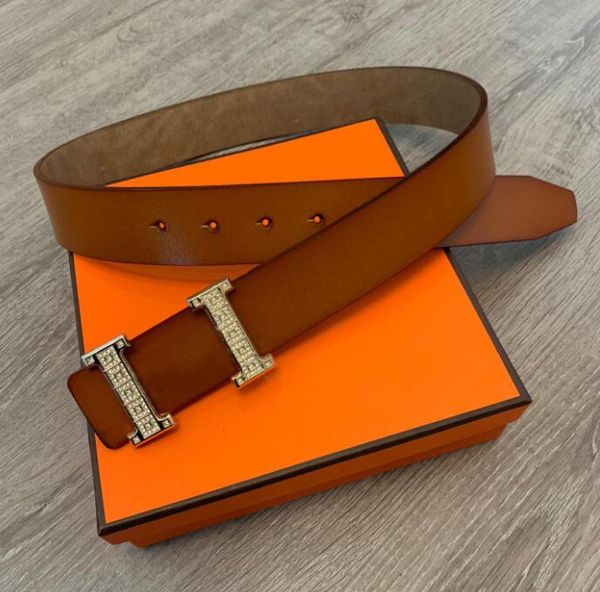 

luxury designers belt mens gold h big buckle belt womens fashion gurtel cintures genuine cowhide belts classic waistband, Black;brown