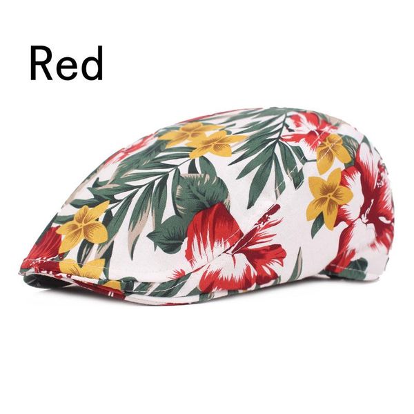 

новые мужчины женщины весна лето береты шляпы повседневная хлопок береты gorras planas boinas цветочный распечатать плоская крышка регулируе, Black;white