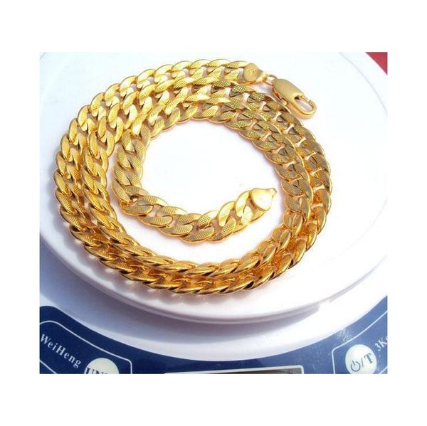 

24k 100% ссылка не цепи золота, а не 23,6 дюйма песка ожерелье из песка кубинская настоящая твердая твердая золотая последовательность две s, Silver