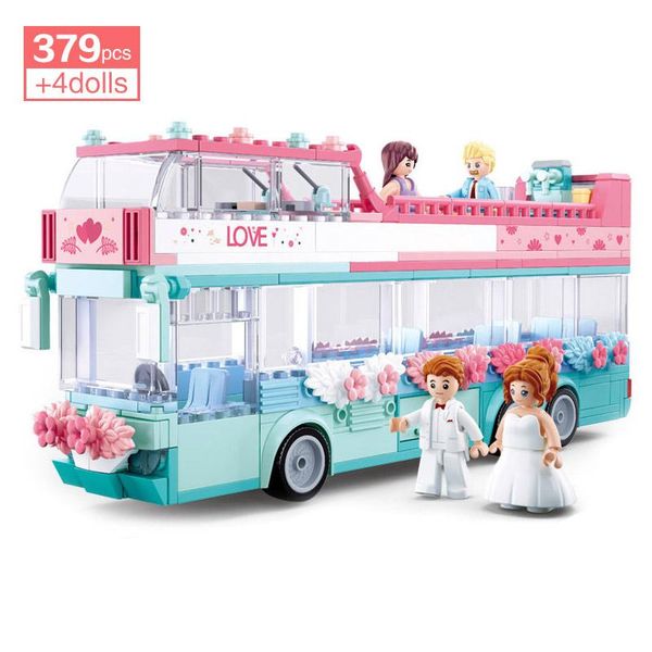 

friends pink house city bus race car building block princess prince wedding sets amusement park brick toys for girls wmtcfk