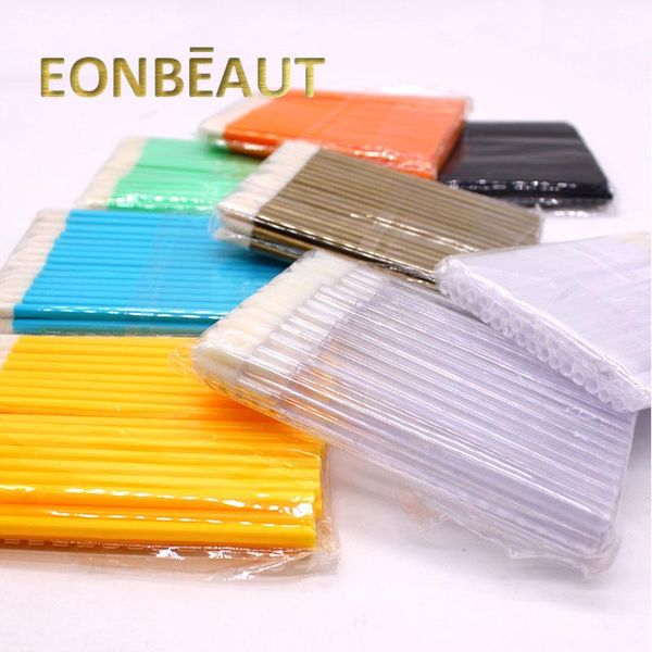

200 pcs colorful disposable eyelash extension tools lip brushes cotton swab lash clean brush individual gloss wand cosmetic tool