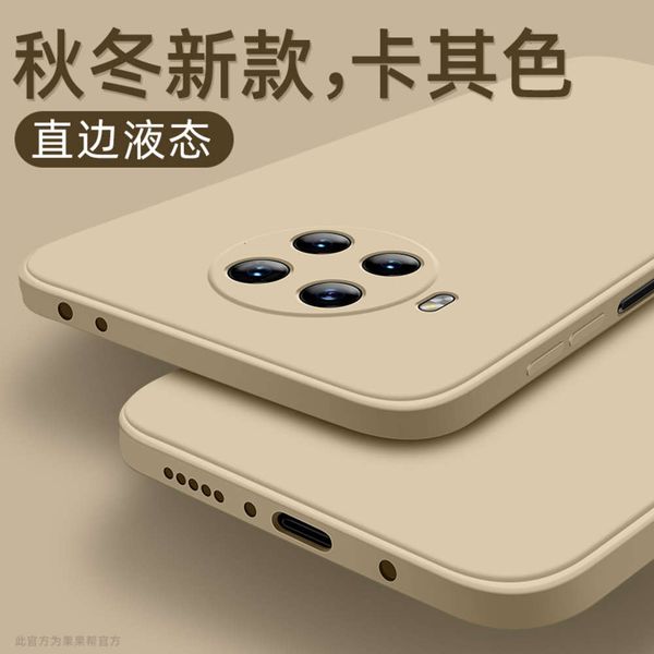 

1dwhongmi mobile phone liquid silicone redminote9 protective case 4g note9pro lens package fall proof por straight edge soft