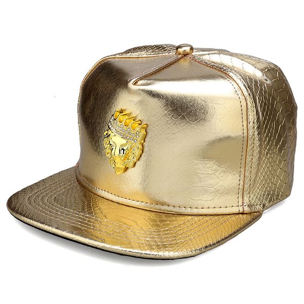 

lion badge fashion hip hop caps pu leather sports hats baseball caps women men fitted snapback hats, Blue;gray