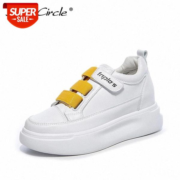 

smile circle white sneakers women genuine leather low-heel flat platform ladies fashion white shoes women #li0s