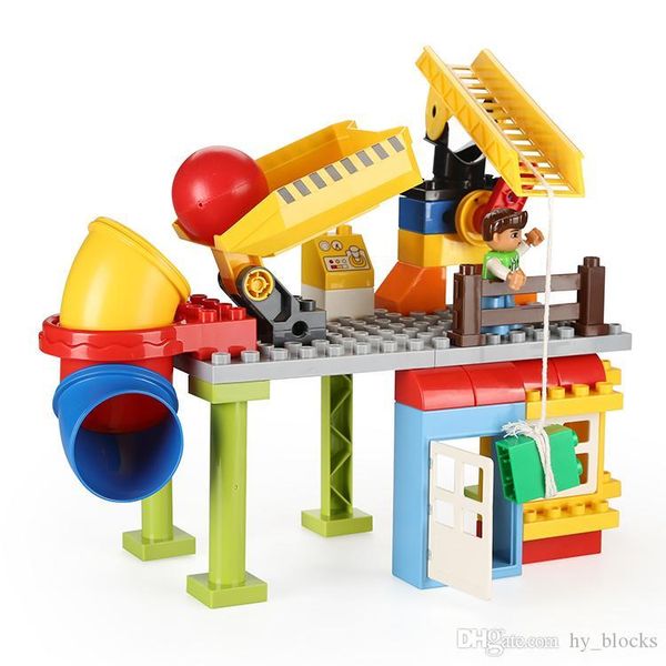 

74pcs diy larger particles building blocks construction site assembly toys for children early kids educational creative gifts 03