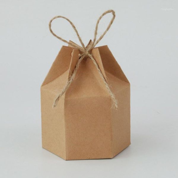 

gift wrap 50pcs kraft paper package cardboard box lantern hexagon candy favor and gifts wedding christmas party supplies1