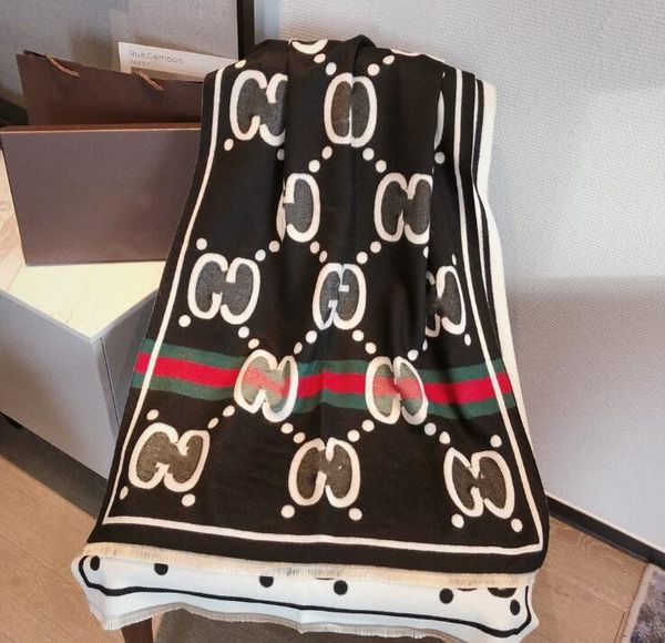 

2021 luxury winter cashmere scarf pashmina for women brand designers warm scarf fashion women imitate cashmere wool long shawl wrap a1, Blue;gray