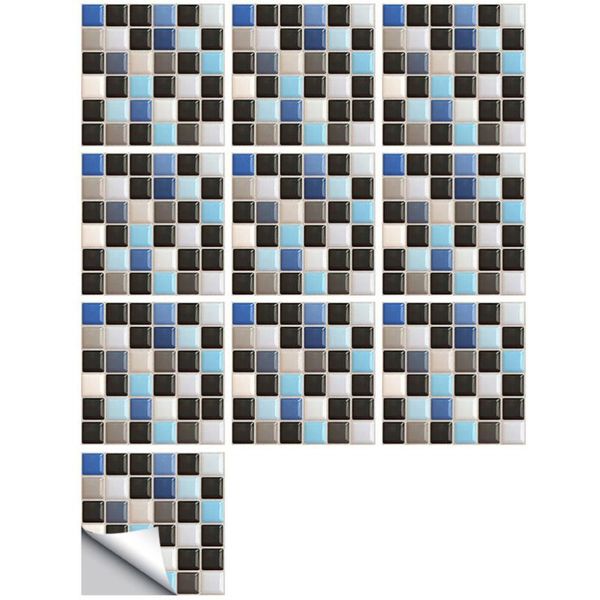 

wall stickers 10 pcs imitation tiles bathroom home european decor