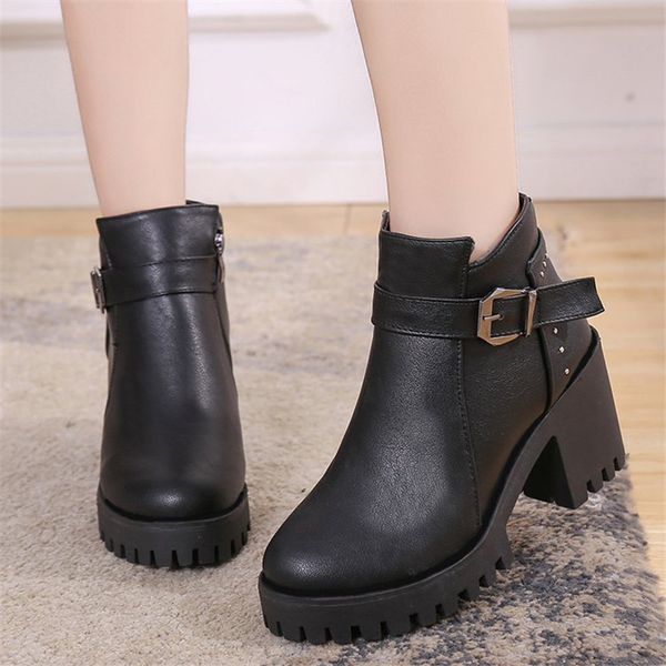 

2021 new winter casual mode women tornozelo anti-slip-resistant to exhaust leap shoes high boots muje kznk, Black