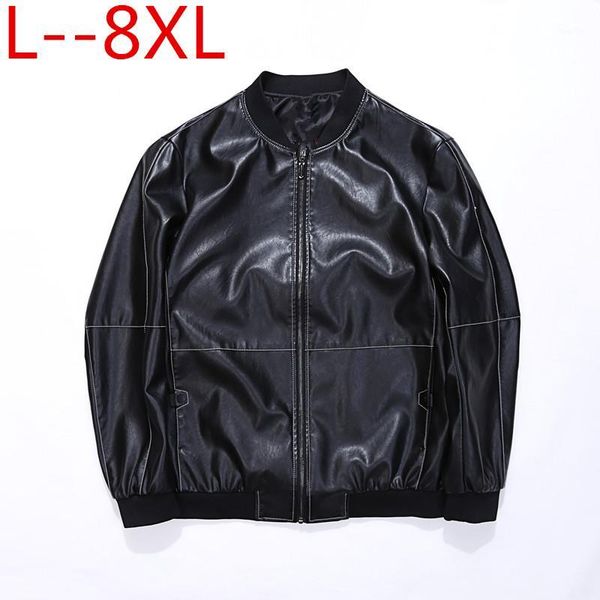 

8xl 6x men's leather jacket design stand collar coat men casual motorcycle leather coat mens sheepskin jackets windbreaker coats1, Black