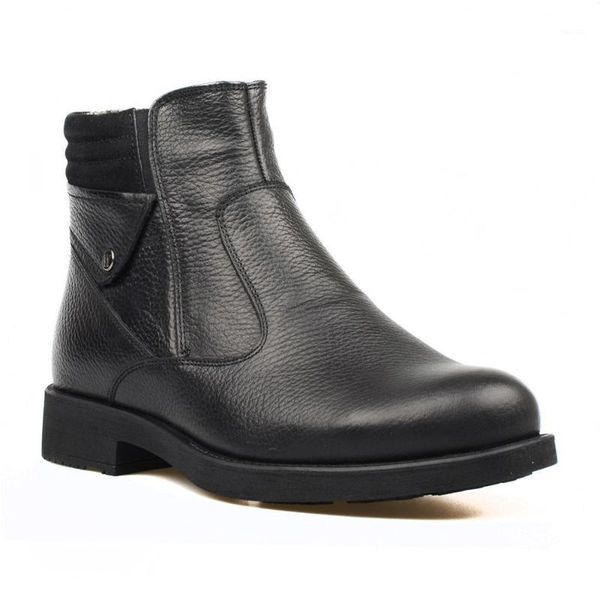 

boots footcourt- black genuine leather men's autumn winter design men fashion season classic handcrafted by etor1