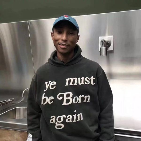 

cpfm kanye west hoodies ye must be born again hoodie sweatshirts casual fleeced hooded pullover for men women hip hop skateboard streetwear, Black