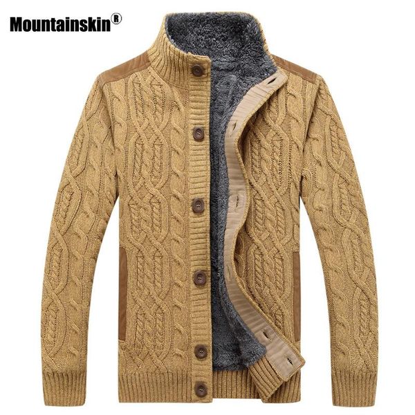 

men's sweaters mountainskin mens thick winter autumn men sweater coat velvet warm cardigan jacket male brand clothing sa859, White;black