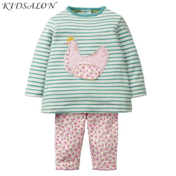 

girls clothing sets with animal appliques brand autumn baby girl clothes kids back to school outfits children set tracksuit t200707, White