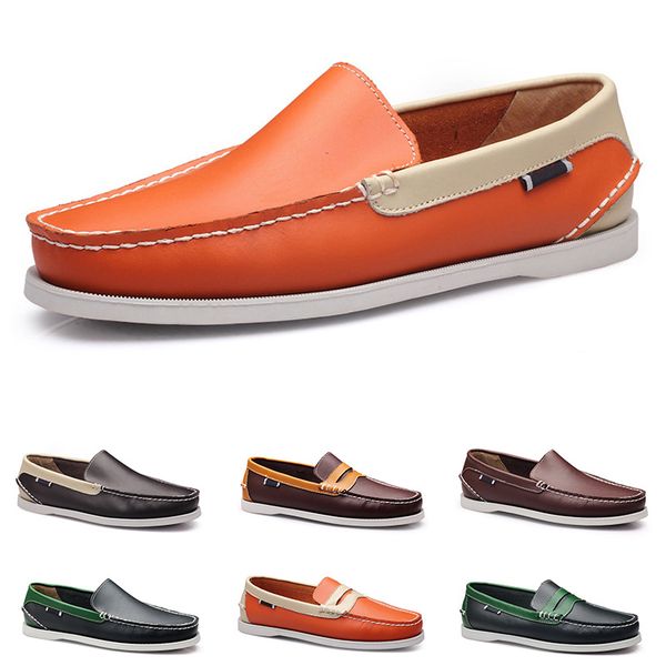 

leather peas men casual shoes driving soft sole triple black white brown mahogany burgundy all match lazy light tan army mint green sneakers
