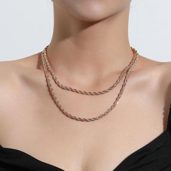 

fashion gold color twisted rope chain necklaces chunky wide thin chains necklaces for women minimalist necklace instajewelry1, Silver
