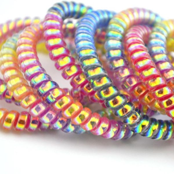 

colorful elastic rubber hairband telephone wire tie rope band ponytail hair accessories q bbyweu