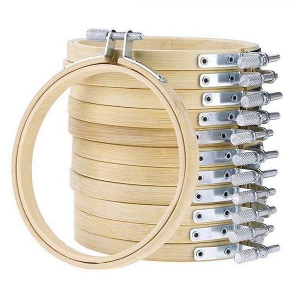 

sewing notions & tools -20 pcs 5 inch diy bamboo embroidery hoops round wooden circle cross stitch for needle craft tool, Black