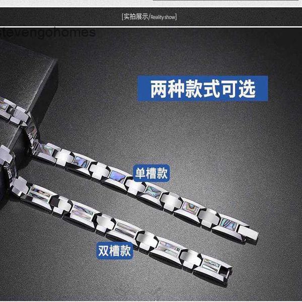 

magnetic tungsten shell steel magnetite germanite men's energy bracelet, Silver