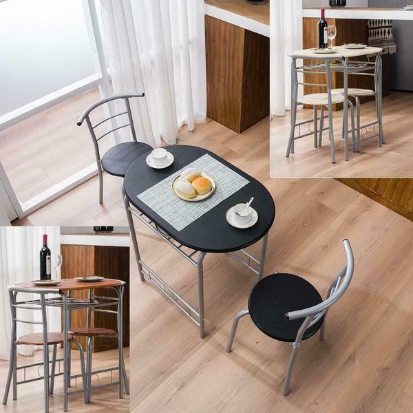 

durable home kitchen 3 color dining set table and 2 chairs breakfast bistro pub