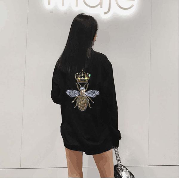 

new arrival female hoodies sweatshirts femme diamond hoody 8bn8, Black