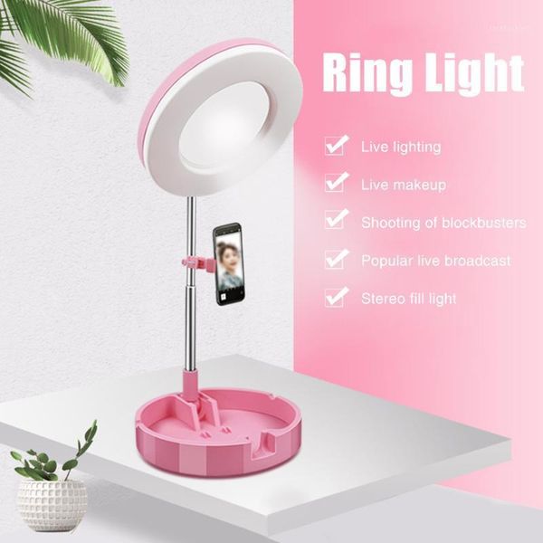 

flash heads fill professional selfie folding live streaming 8inch po studio with stand phone holder portable adjustable angle ring light1