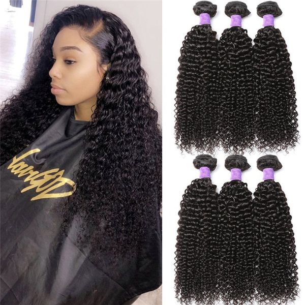 

16~24 inch kinky curly synthetic hair extensions weft bundles per i capelli simulation human hair bundles hightemperature fiber wefts xp-f1, Black
