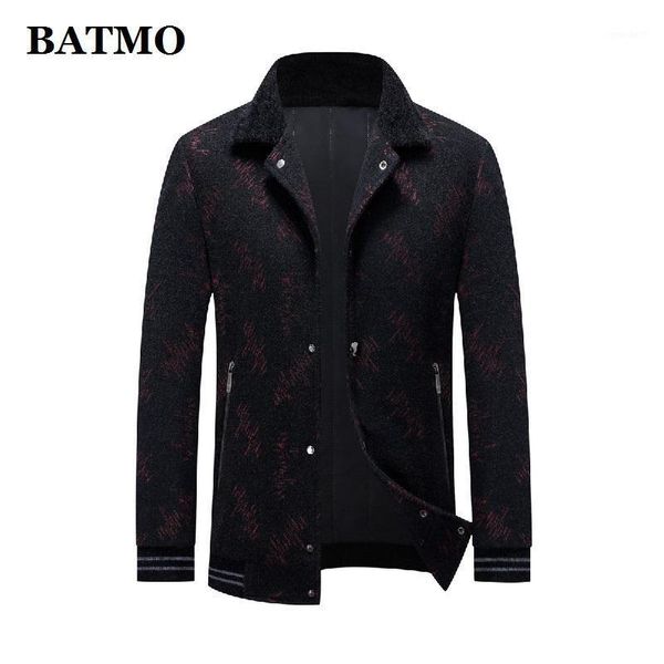 

men's wool & blends batmo 2021 arrival autumn&winter printed casual jackets men,warm coat,parkas ,plus-size m-xxxl 95091, Black