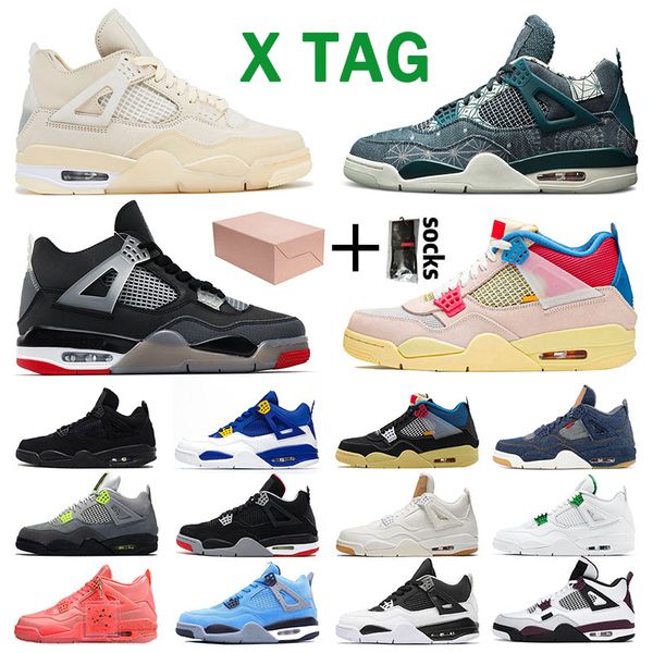 

with box men womens jumpman 4 basketball shoe 4s off sail union cactus jack sports sneakers trainers