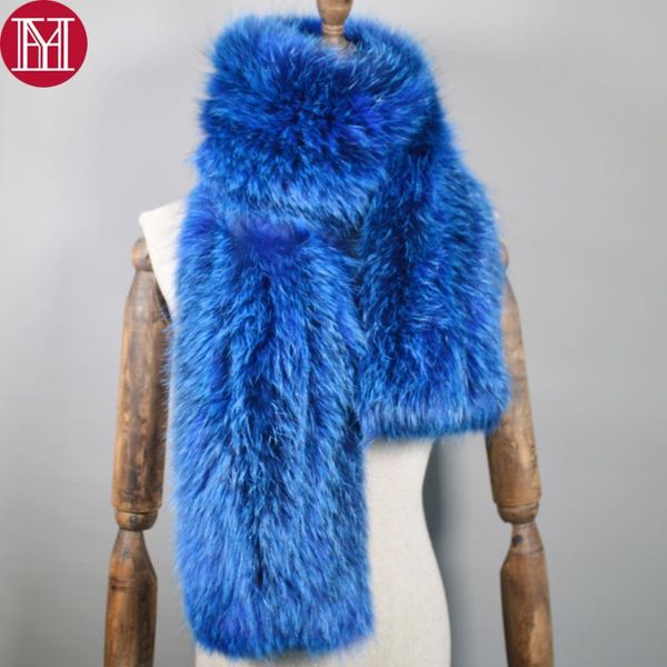 

scarves luxurious quality women real fur scarf warm soft knitted long style shawl wrap natural ring, Blue;gray