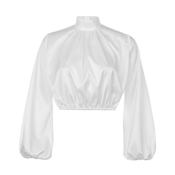 

2020 moda feminina blusas de manga comprida blusa slida elegante branco escritrio senhora camisa casual chemise femme 6bir, White