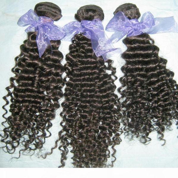 

angela barbara virgin curly peruvian human hair 3 bundles weave soft texture dyeable, Black