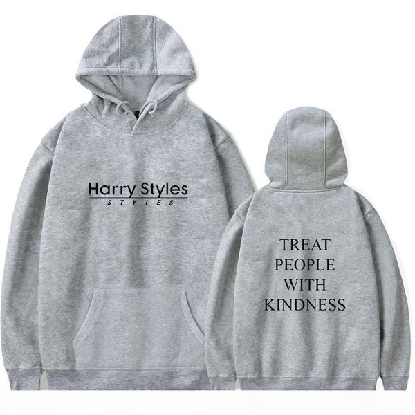 

harry styles treat people kindness hoodies men women trendy print streetwear pullovers sweatshirts autumn winter clothing, Black