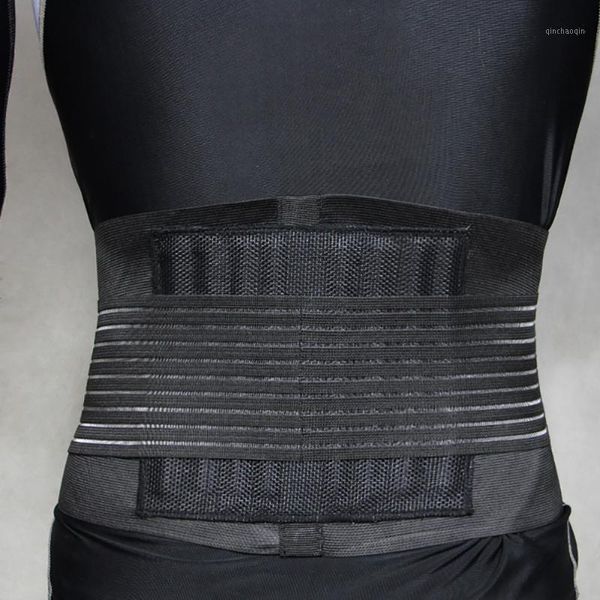 

waist support lumbar sport high elastic breathable bandage health care with steel back1, Black;gray