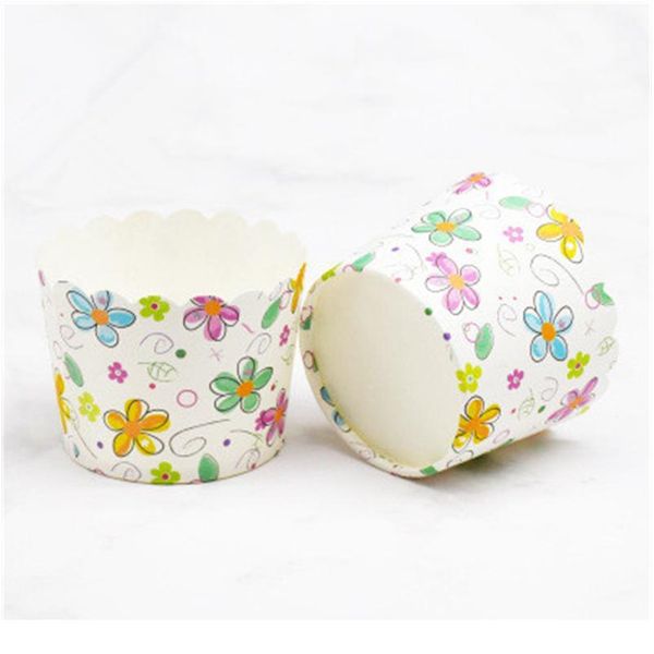 

50pcs flower muffin cupcake paper cups cupcake wrapper liner baking cup tray case wedding party muffin decorating bak jlllnj