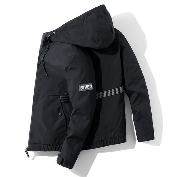 

2021 new autumn hooded men zipper jacket fashion windbreaker baseball coat male hip streetwear clothes 1uhl, Black;brown