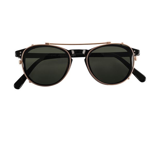 

custom personalized retro metal steampunk round flip up sunglasses