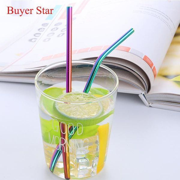 

drinking straws 10pcs colorful children stainless steel 6mm straight/bend reusable with brush for kids birthday party supply1