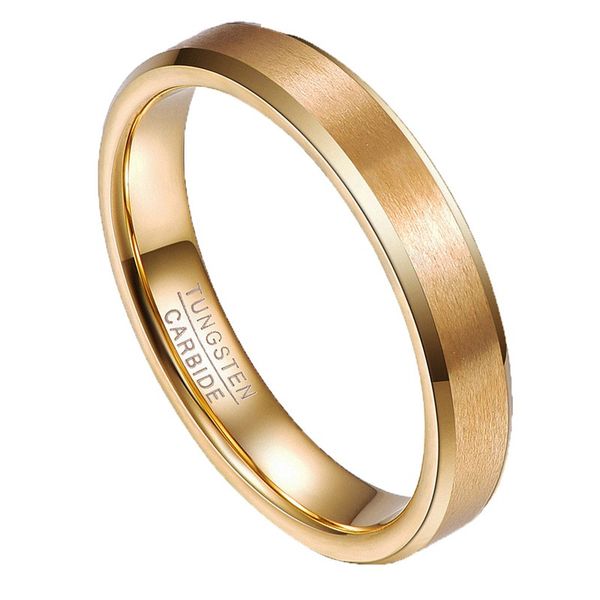 

nuncad brand tungsten carbide ring 4mm width matte gold plated tungsten ring usa size 5-12 jewelry for party wedding ceremony, Silver