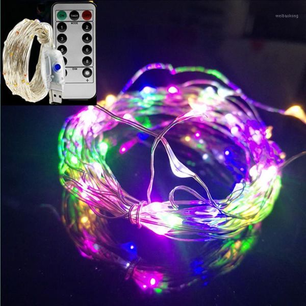 

christmas decorations 5pack led light string usb remote control colorful copper wire lamp outdoor garden lights wedding year party room deco