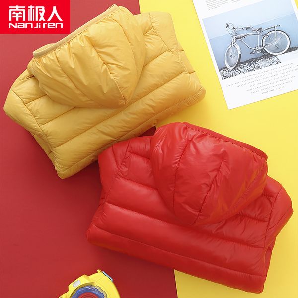 

wear light white duck down jacket medium large children's foreign style korean boys and girls warm cardigan coat, Blue;gray