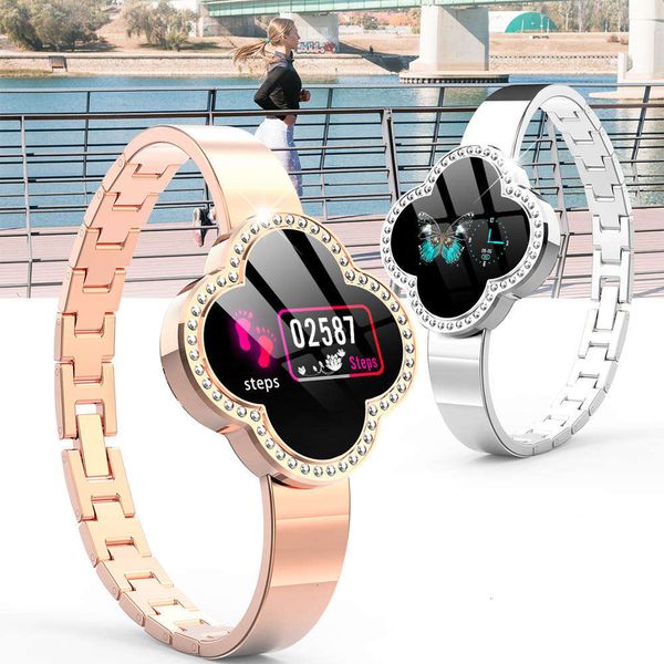 

s6 women's smart sports watch, wristband with heart rate monitor, four piece dial, giftjk