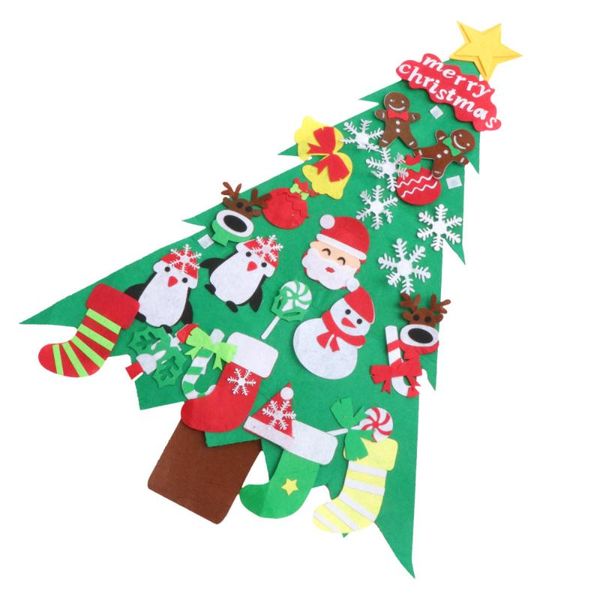 

1 set felt christmas tree door hangings lights with no battery (assorted color