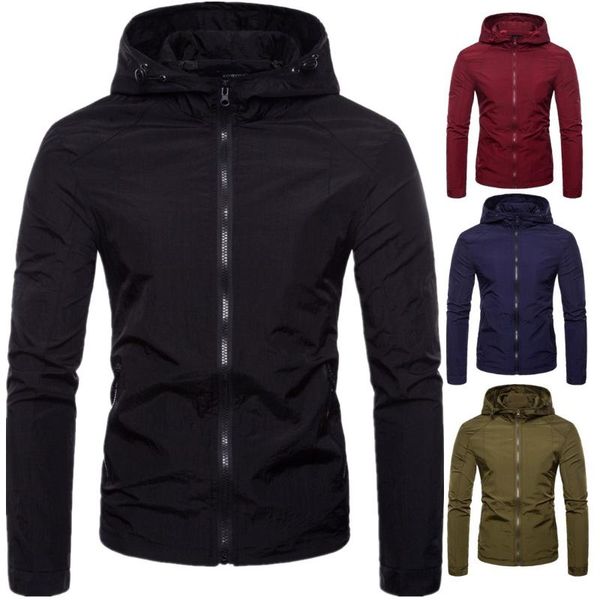 

mens jackets spring autumn casual coats solid color mens sportswear male bomber dropshipping stand collar slim clothes, Black;brown